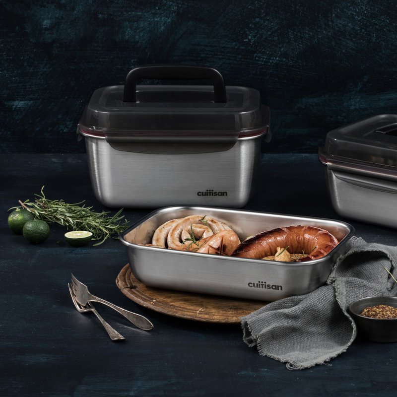 Cuitisan 酷艺师 304可微波抗菌不锈钢质感保鲜盒 花神系列(手提) - 便当盒/饭盒 - 不锈钢 银色