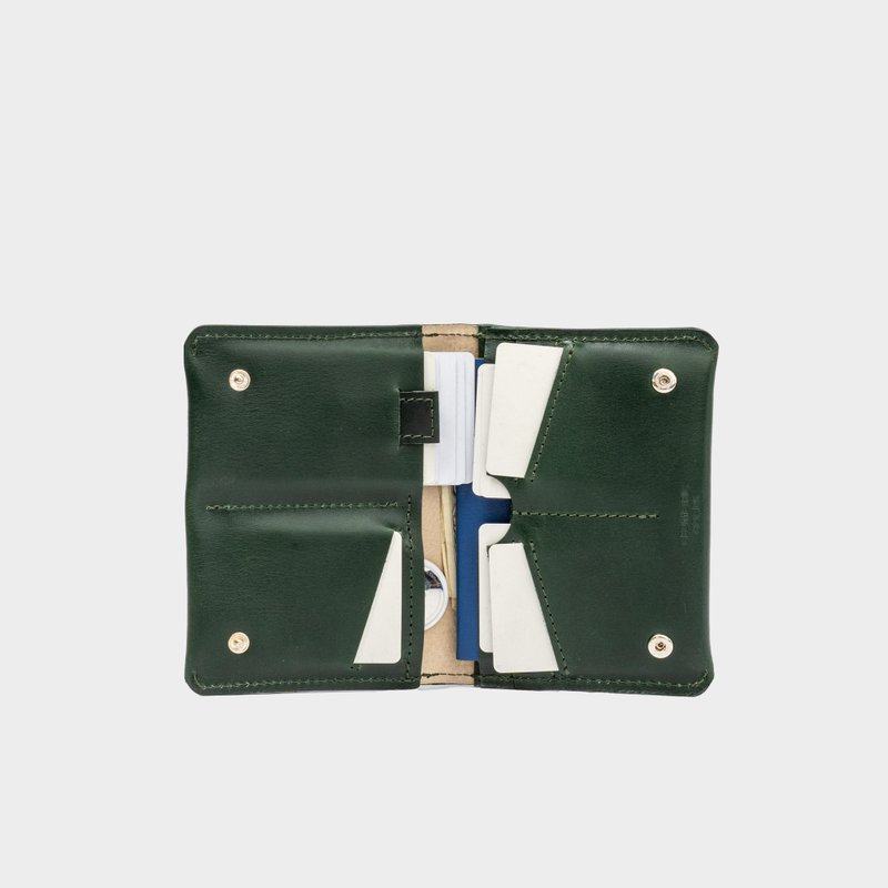 Trackable Travel Wallet 2.0 | 兼容AirTag | 优质意大利皮革 - 皮夹/钱包 - 真皮 绿色