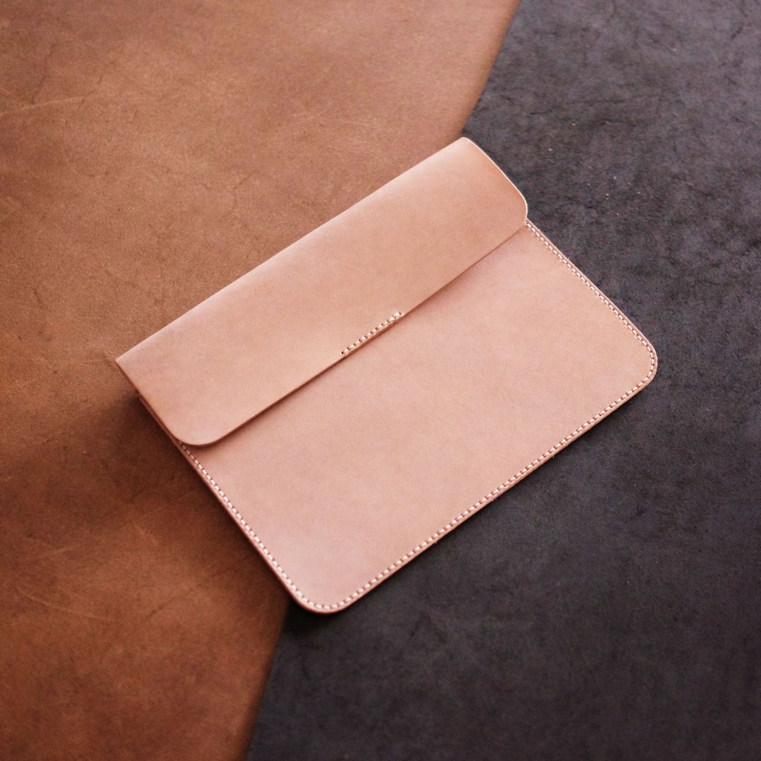 皮革 iPad 文件套 | 手缝皮革完成品 | BSP045 - 电脑包 - 真皮 咖啡色
