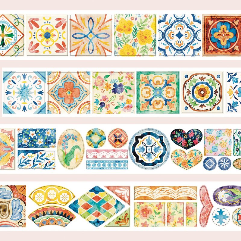 【膠帶】万花筒 拉丝膜 切膜膠帶 5米卷 - 纸胶带 - 纸 多色