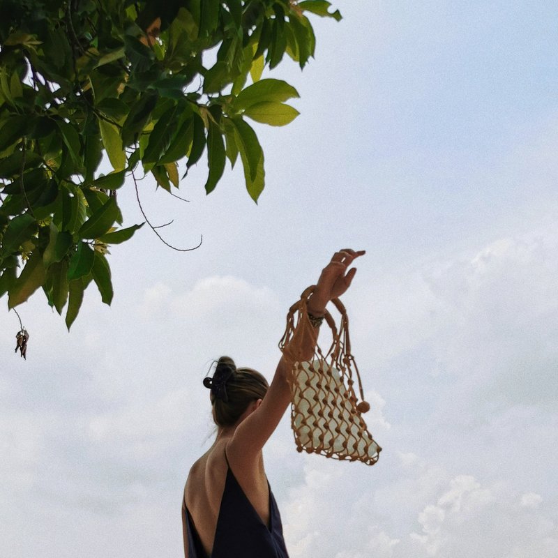 Racket Tote: Honey Gold - 手提包/手提袋 - 聚酯纤维 黄色