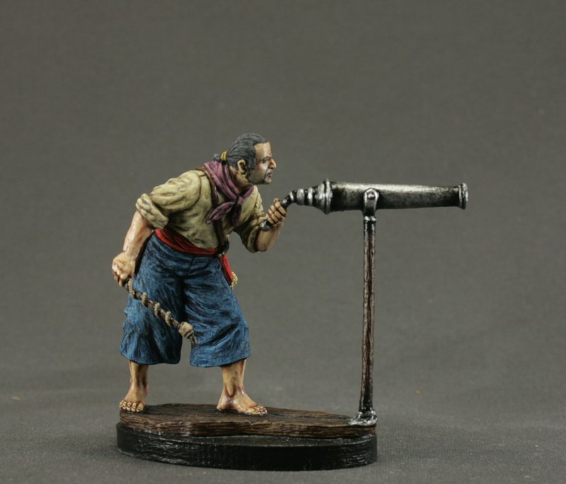 Pirate Handmade miniature figurine 54 mm Collectible Soldier Gift for men - 玩偶/公仔 - 其他金属 多色