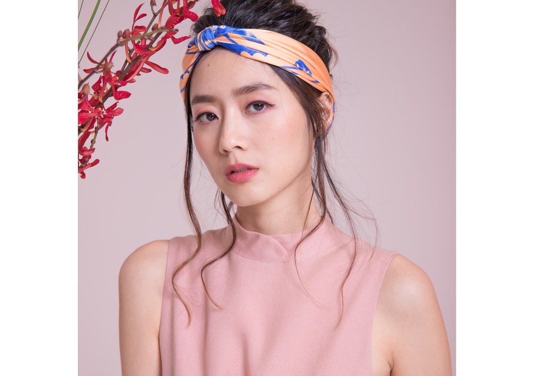 Sweet and Slow – Persimmon/Cobalt - 丝巾 - 丝．绢 橘色
