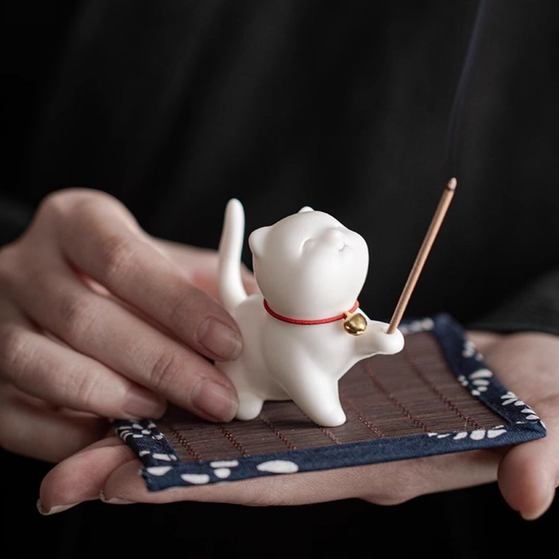 【防灰易洁】质感倒挂线香座架 耐热玻璃 木艺时尚 创意卧香香插 - 香薰/精油/线香 - 植物．花 