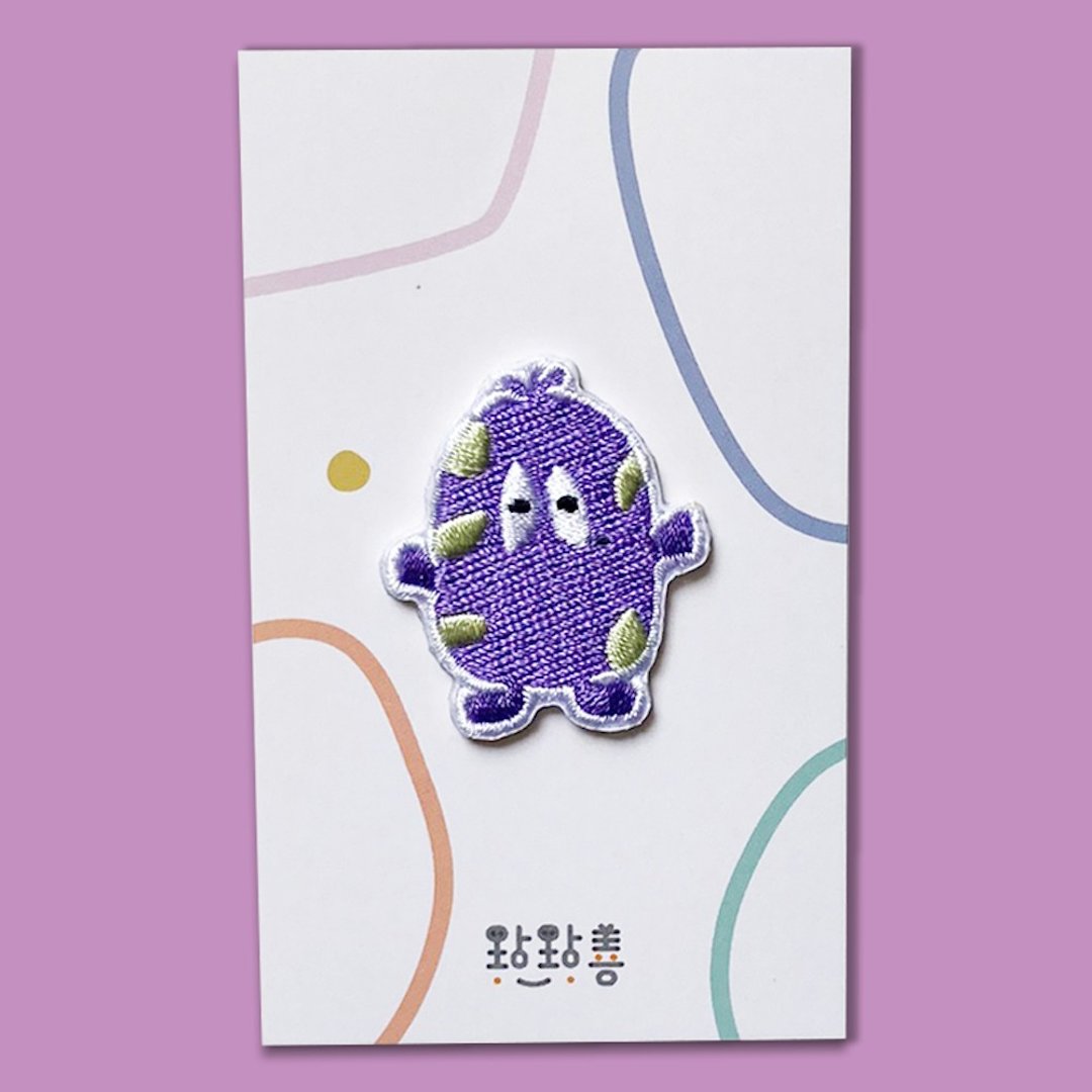 童趣刺绣贴 土豆 - 徽章/别针 - 绣线 紫色