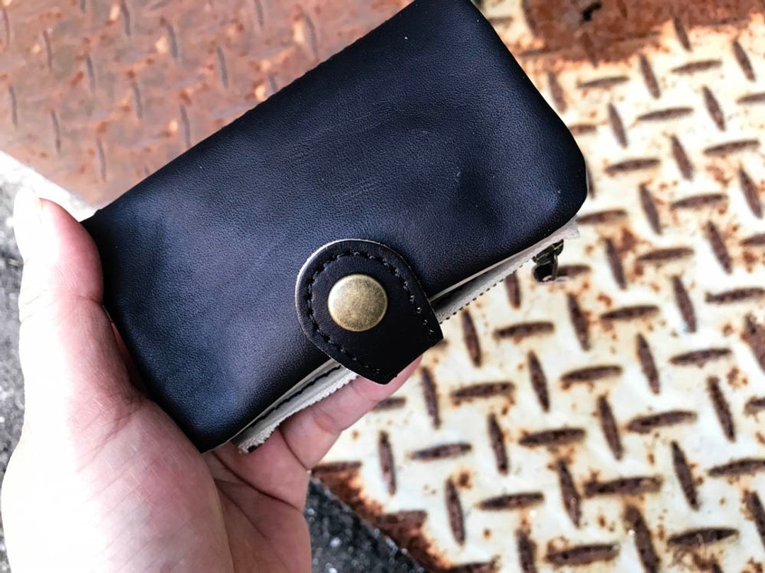 POCKET I want him to have a smart monotone pocket plump key case PPK-KHK-K for coin purses - 钥匙链/钥匙包 - 真皮 黑色