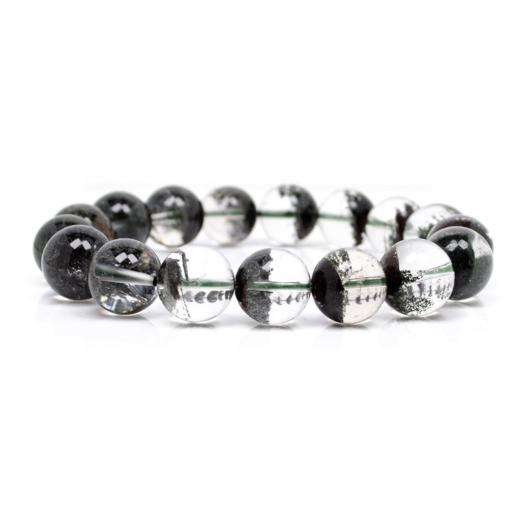 【正佳珠宝】绿幽灵 顶级聚宝盆绿幽灵 12mm 正财开运水晶 - 手链/手环 - 水晶 多色