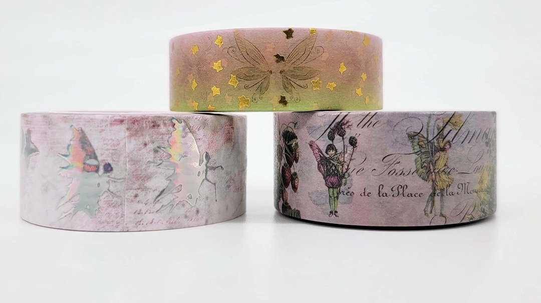 Serenity Fair Fairy Garden washi Tapes (Vintage Fairy Garden - 纸胶带 - 纸 多色