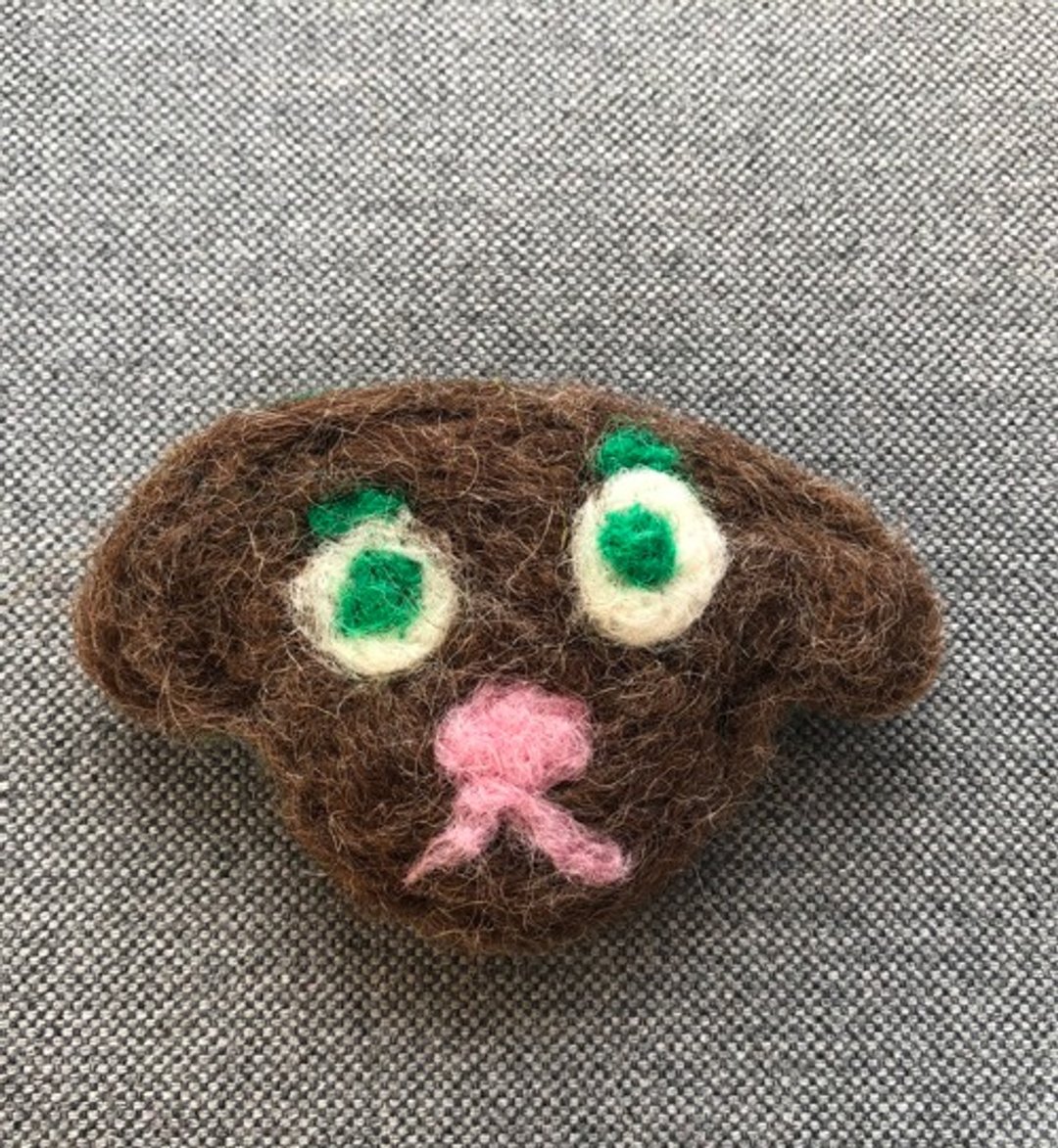 Dog mini brooch 4 - 胸针 - 羊毛 