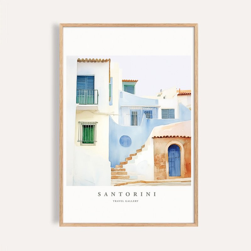 圣托里尼之晨 Santorini Morning / 希腊插画 海报 挂画 无框画 - 海报/装饰画/版画 - 纸 