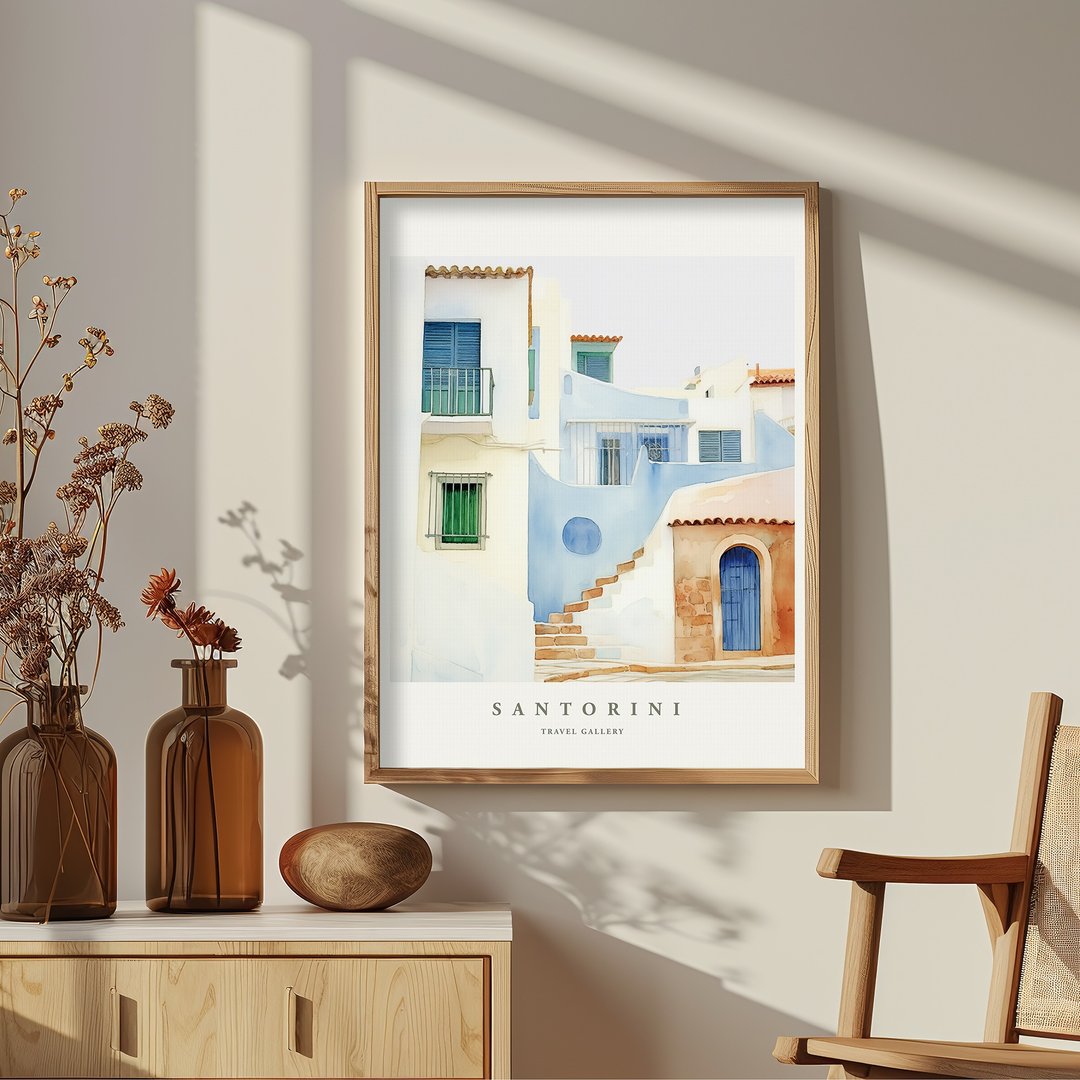 圣托里尼之晨 Santorini Morning / 希腊插画 海报 挂画 无框画 - 海报/装饰画/版画 - 纸 