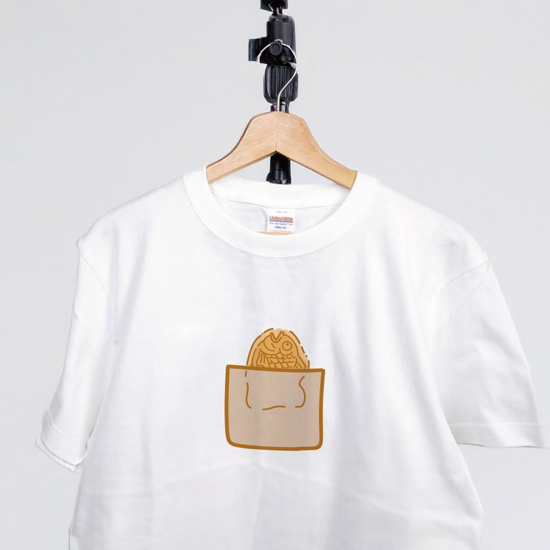 鲷鱼烧 T-shirt | 红豆馅 甜点 插画 | 手作绢印 | A030 - 女装 T 恤 - 棉．麻 多色