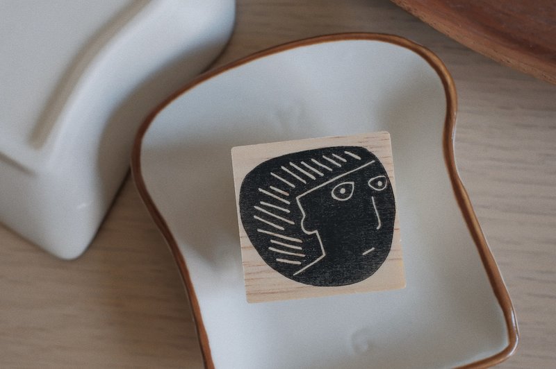 【手刻印章】你们这些奇怪的人类 01 大头先生 - 印章/印台 - 木头 