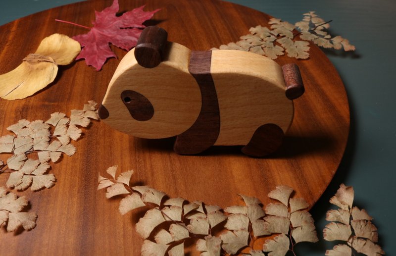 疗愈系木偶 x 心愈伙伴 - 猫熊 - 玩偶/公仔 - 木头 咖啡色