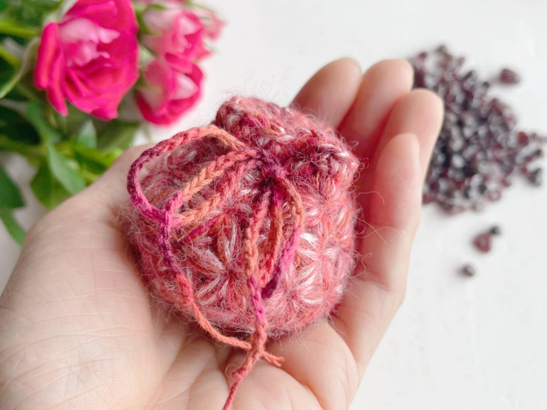Knitting 生命之花束口袋 - 红橘光 海底轮 脐轮 敷袋 - 束口袋双肩包 - 棉 红色