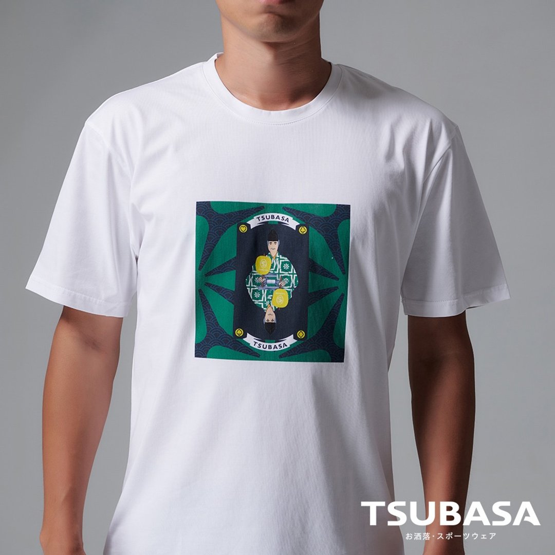 YAMATO联名款 圆领白T-shirt 相扑与裁判图案 情侣装 短袖 - 男装上衣/T 恤 - 棉 白色