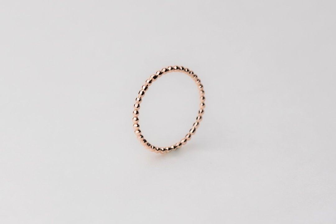 Dotted Ring 波提戒指 • 纯14K金戒指 • 日常穿搭 - 戒指 - 贵金属 金色