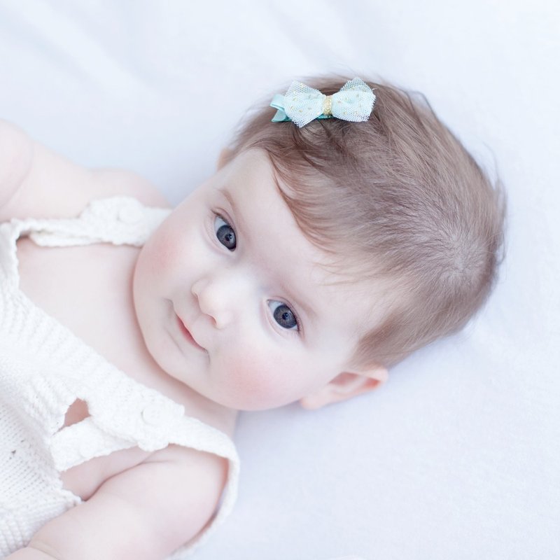 美国 Joli sophie 金点点纱质蝴蝶发夹2入 薄荷绿JSHCGBMM0 - 围嘴/口水巾 - 聚酯纤维 