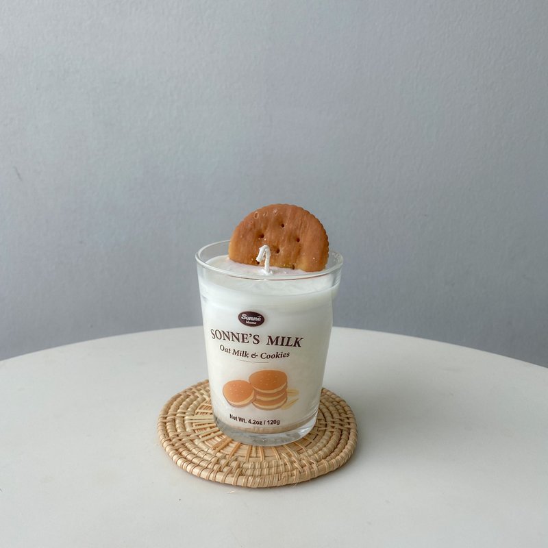 燕麦牛奶与饼干香味大豆蜡香薰蜡烛 - 蜡烛/烛台 - 其他材质 卡其色