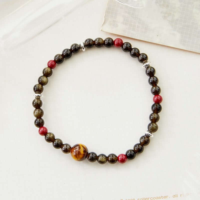 安定心宁虎眼黑曜石手链(含开光)驱邪、化煞、防小人、开运、聚财 - 手链/手环 - 水晶 黑色