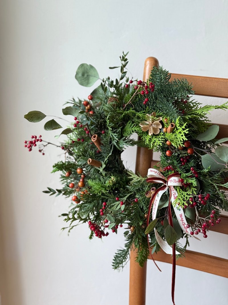 手工圣诞花圈 红绿配色 DIY材料包 _艹心 - 植栽 - 植物．花 绿色