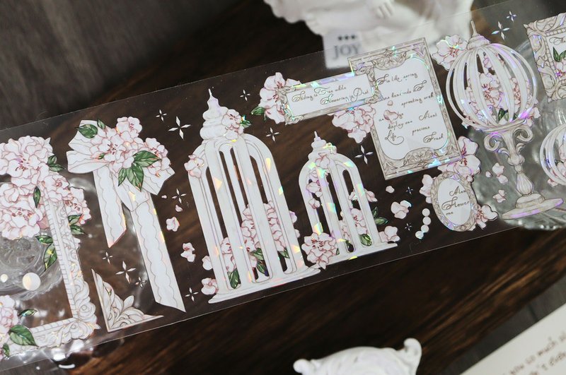 浅呓花吟 PET 纸胶带 贝壳光 5米卷 - 纸胶带 - 其他材质 粉红色