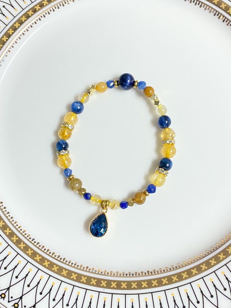 【那芙蒂蒂的惊艳】蓝晶石 钛晶 水晶手链 - 手链/手环 - 水晶 