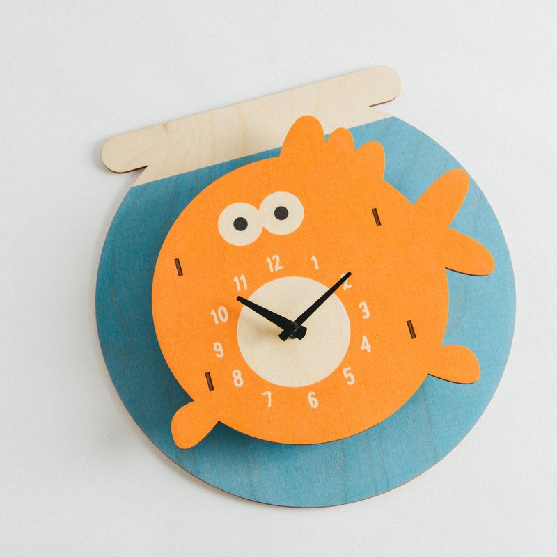 modern moose-3D挂钟、摆钟-金鱼图样 时钟 - 摆饰 - 木头 灰色