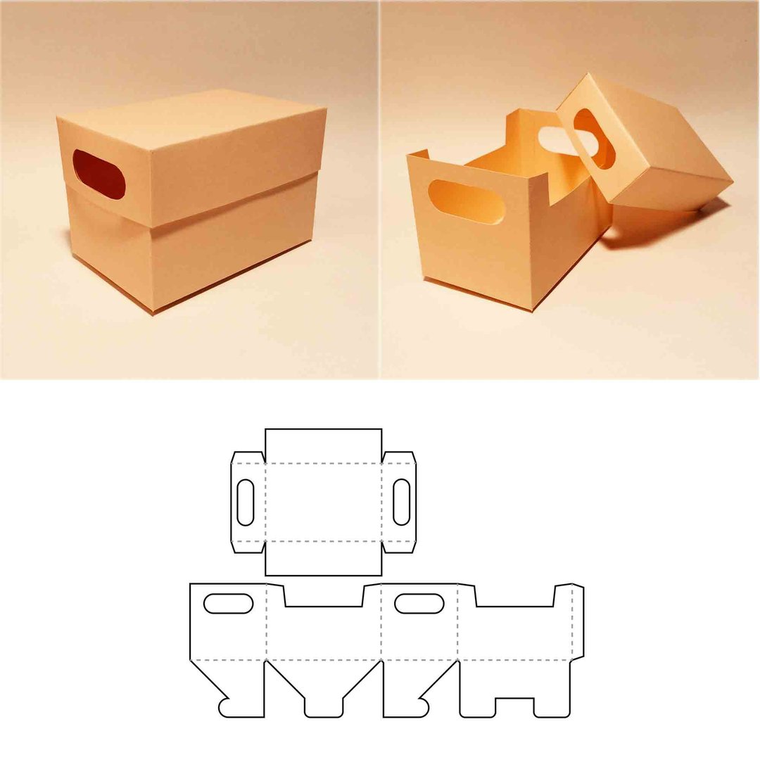 Storage box with lid template, office box with lid, desk box with lid, Cricut - 图文模板设计 - 其他材质 