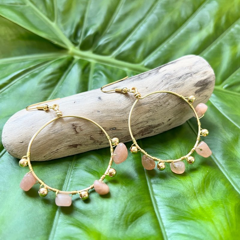 天然石系列 / 蜜阳 / 耳环 / 耳针 / 耳勾 - 耳环/耳夹 - 其他金属 