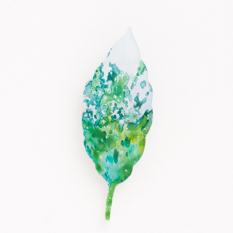 Picture brooch [leaves] - 胸针 - 压克力 蓝色
