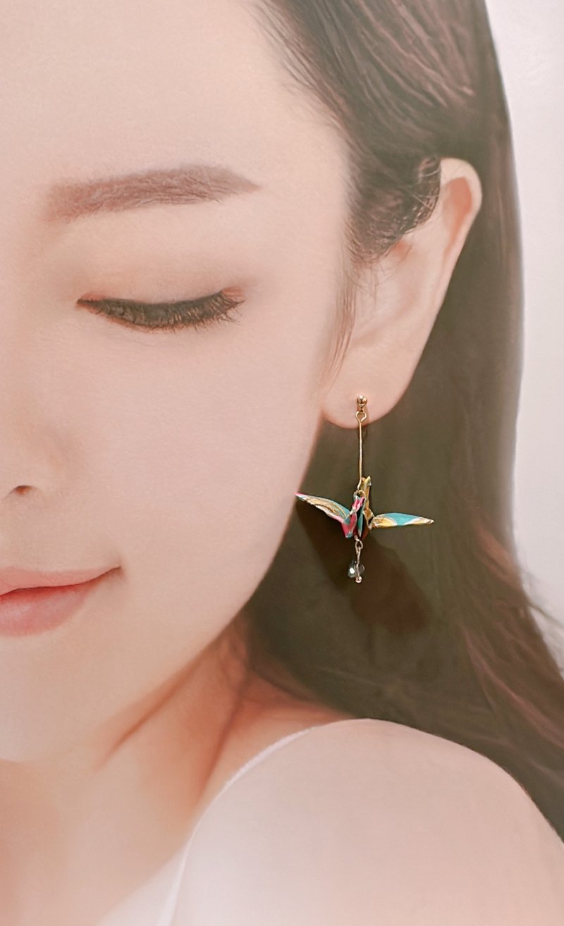 手作折纸系列~纸鹤 - 耳环/耳夹 - 纸 多色