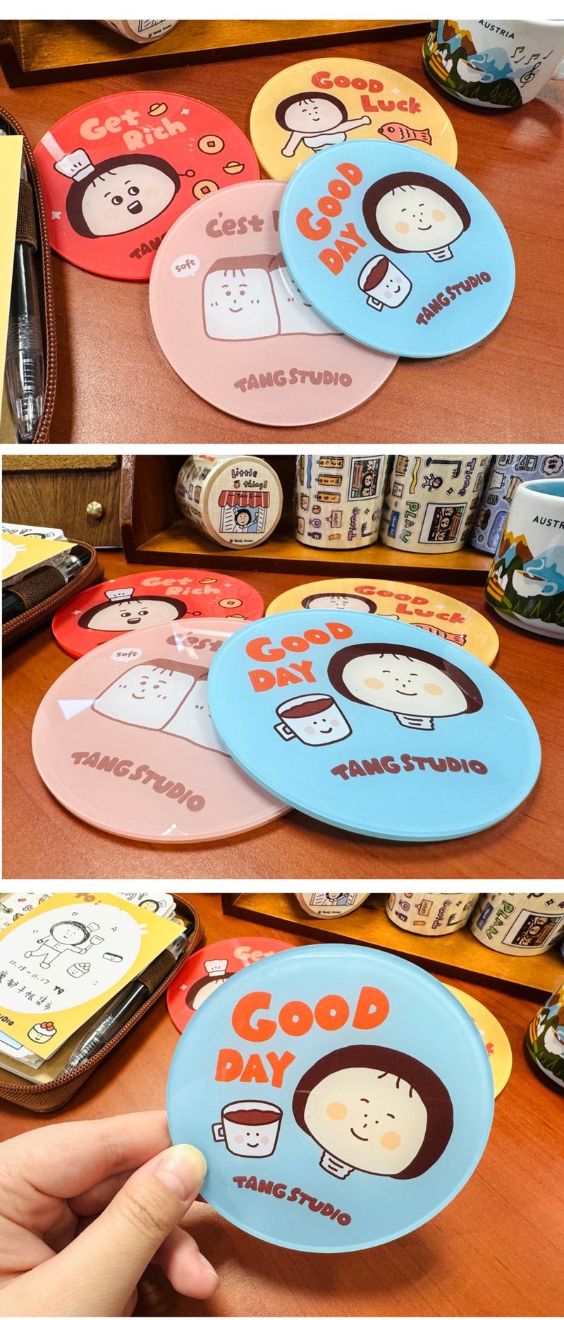 【唐小糖】亚克力杯垫 运气财富生活杯垫 - 杯垫 - 其他材质 多色