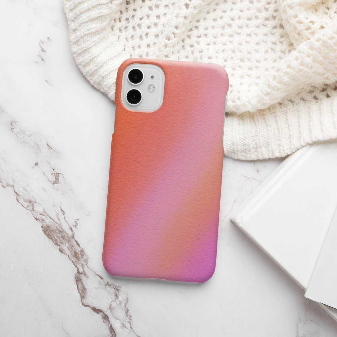 客制手机壳 iPhone 14 13 Pro Matte 抽象夏季水彩 18 1 橙色粉红 - 手机壳/手机套 - 塑料 多色