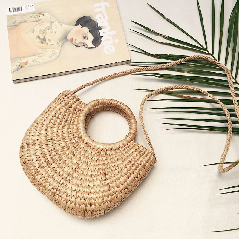 Natural Straw Long Straps Bag - 侧背包/斜挎包 - 植物．花 