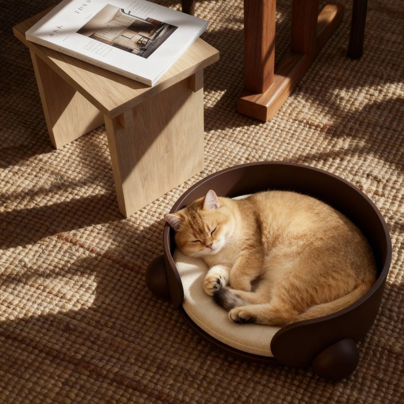 【福利品抱抱窝】让毛孩在温柔的怀抱中沉睡 - 床垫/笼子 - 木头 咖啡色