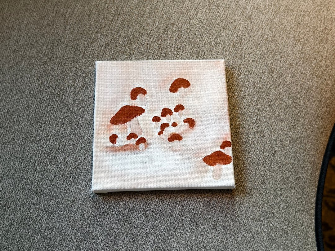 蘑菇/压克力水彩画/无框画/装饰画/疗愈画/童趣画 - 海报/装饰画/版画 - 棉．麻 