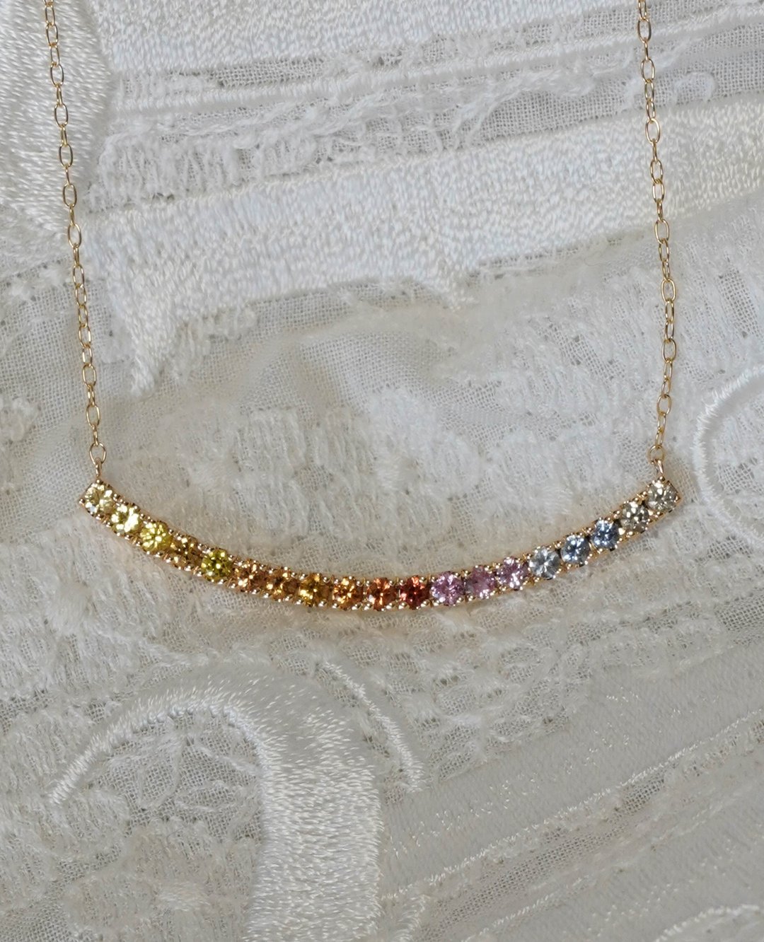 K10 彩虹蓝宝石项链 - 项链 - 其他金属 多色
