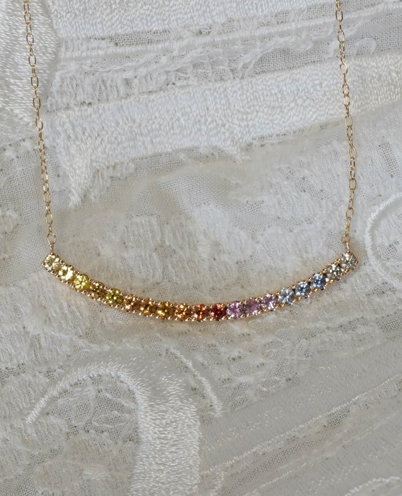 K10 彩虹蓝宝石项链 - 项链 - 其他金属 多色