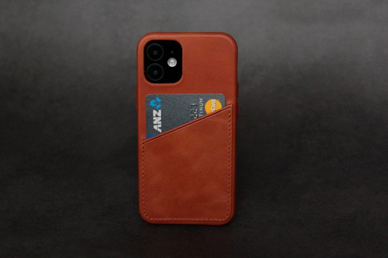 UNIC双卡槽真皮手机壳iPhone12 /12 Pro /12 MAX/12 mini - 手机壳/手机套 - 真皮 咖啡色