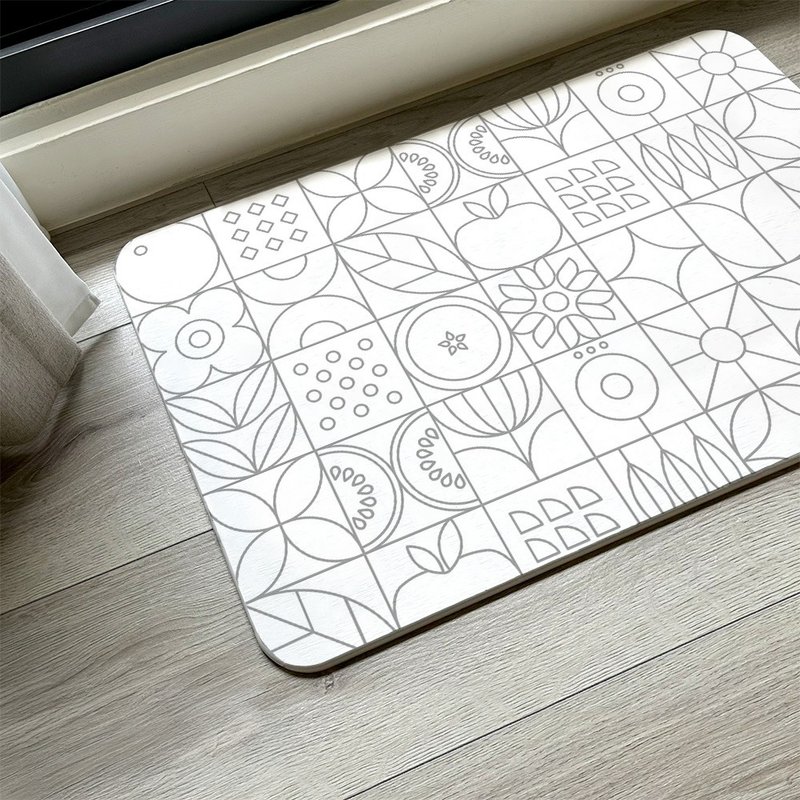 极简花砖系列 - 灰  - 硅藻土地垫(硬式) - 地垫/地毯 - 其他材质 