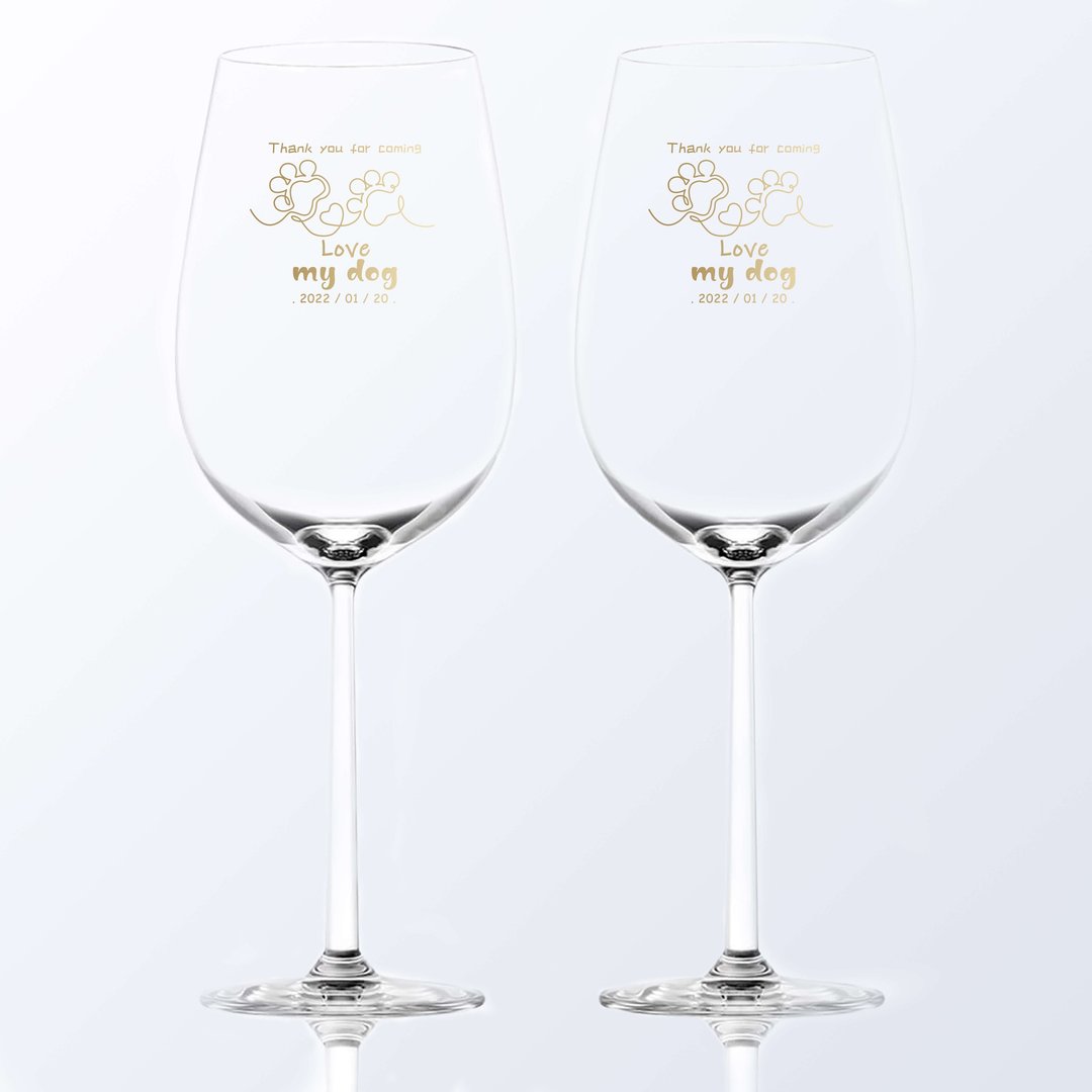 定制化礼品 红酒对杯 宠物主题可爱礼物 爱狗人士首选礼物套装 - 酒杯/酒器 - 玻璃 