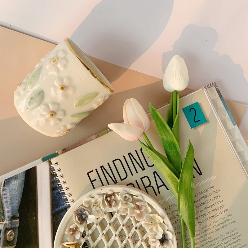 Flower cup - 摆饰 - 陶 粉红色