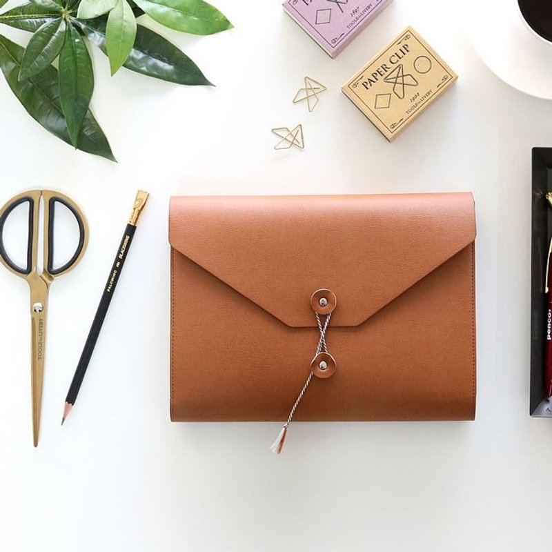 Funnymade 大人收纳A5皮革书套-信笺-褐棕,FNM35741 - 书衣/书套 - 人造皮革 咖啡色