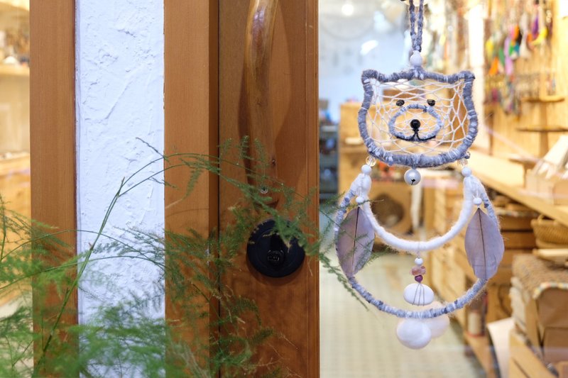 动物系列 - 熊仔扩香石捕梦网挂饰 - 摆饰 - 棉．麻 灰色