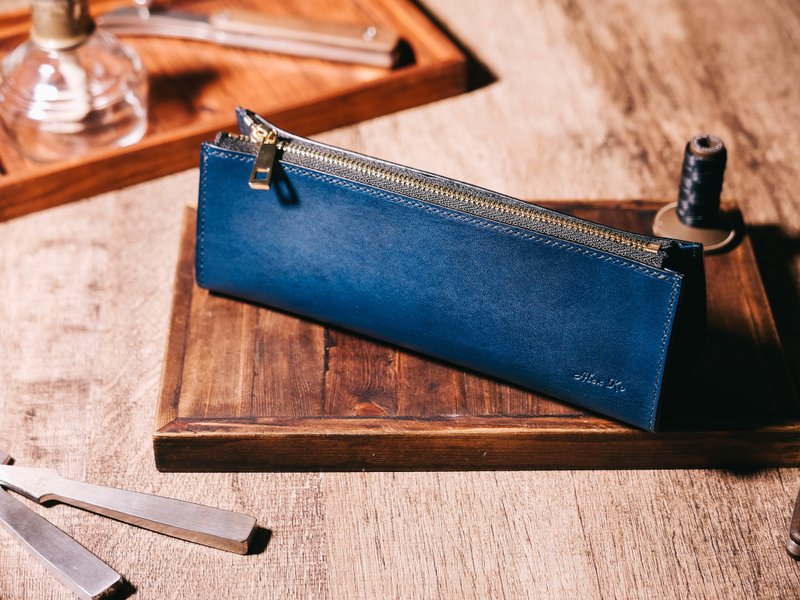 【定制化 圣诞礼物】皮革 手缝三角笔袋 铅笔盒・文具 - 铅笔盒/笔袋 - 真皮 多色