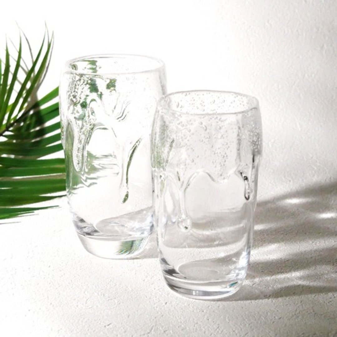 泡沫滴落设计 / 成对玻璃杯 - 茶具/茶杯 - 玻璃 