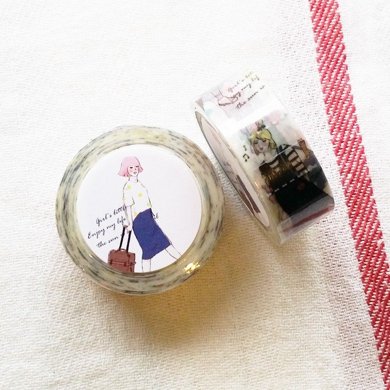 柠檬旅行 女孩纸胶带 - 纸胶带 - 纸 