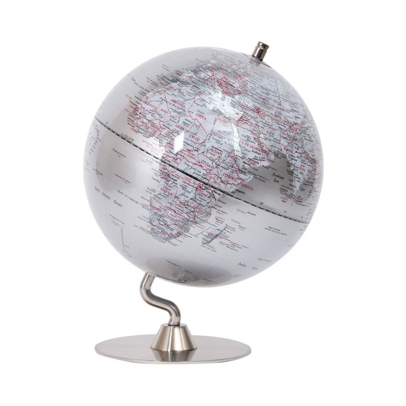 SkyGlobe 10寸银色时尚金属底座地球仪(英文版) - 摆饰 - 塑料 银色