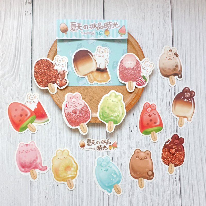 可爱冰棒兔兔 贴纸包 - 贴纸 - 纸 多色
